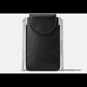 Zara Cell Phone Bag with Chain in Black
